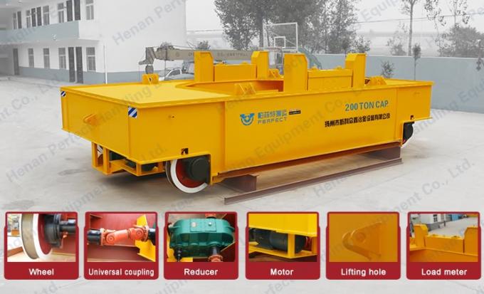 chariot industriel de poche pour transférer le chariot électrique à transfert de rail de poche fondue d'usine sidérurgique