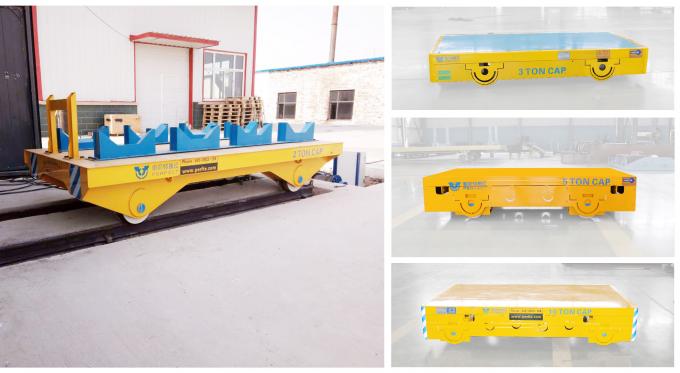 Chariot de transfert de rail de plat de tambour de câble de 10 T pour le transport industriel de matériel d'entrepôt