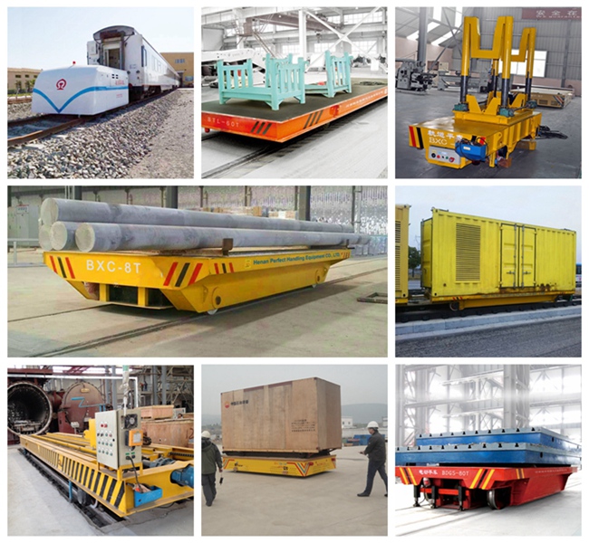 chariots à piles de transfert de cargaison de plate-forme sur le fabricant de rail